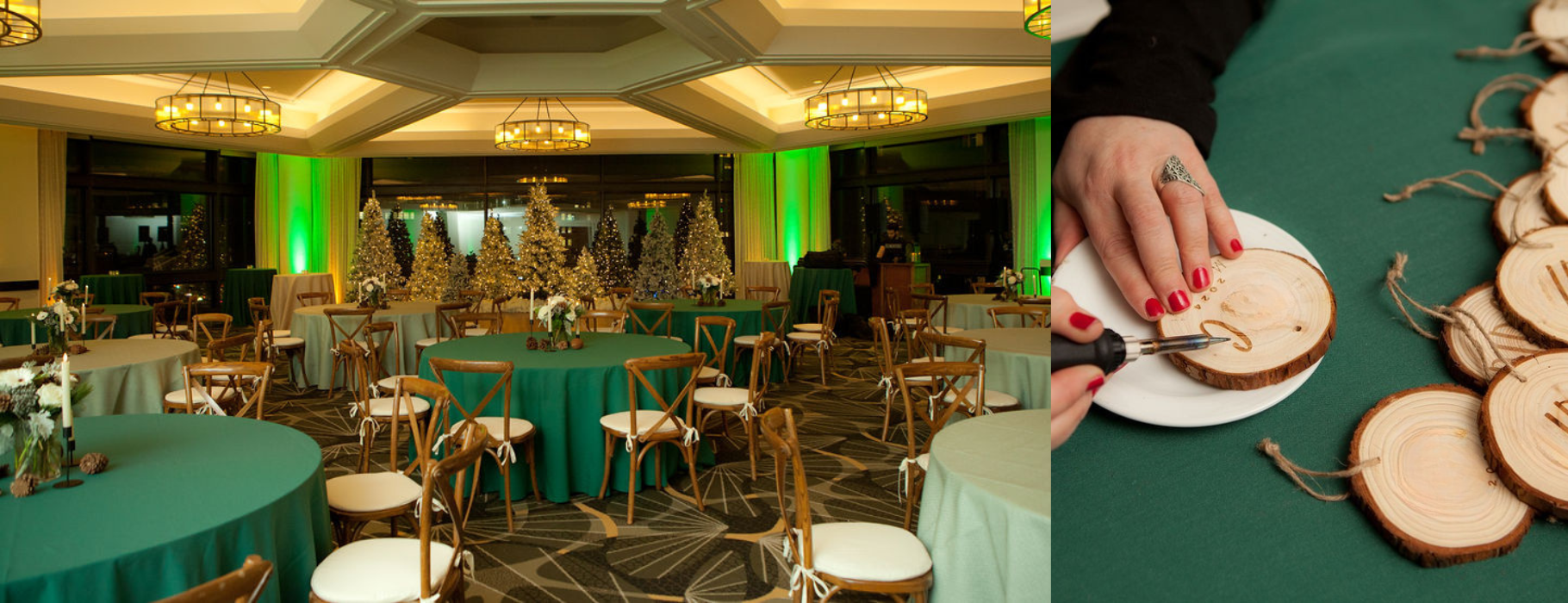 On December 13th at The Westin Copley Place Boston, attendees enjoyed a Woodland Forest theme featuring live wood burned ornaments.